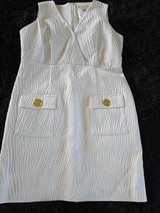 Michael Kors Midi Dress White With Silky Lining Size 12 - Picture 1 of 12