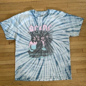 AC/DC Highway To Hell T-Shirt Tie Dye Größe M / L Band Tee - Bild 1 von 5