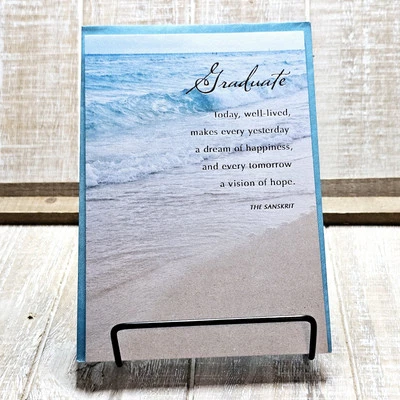 American Greetings Graduation Card Beach Ocean Gold Blue Congratulations - Image 1 of 4