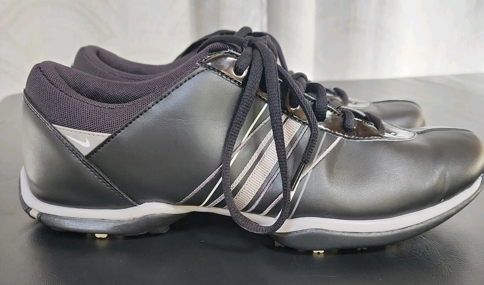 Nike Golf Delight Cleats Womens 8.5 Black Leather Lace Up Soft Spike (Worn Once) - Image 1 of 4