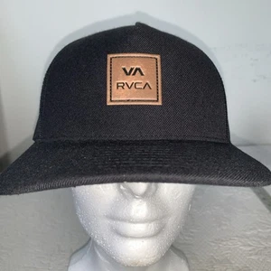 RVCA VA Truckermütze schwarz ATW Druckknopflasche NEU AVYHA00465 Surf Leder Logo - Bild 1 von 5