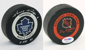 Harry Watson SIGNED Maple Leafs Official Game Puck + HOF 94 PSA/DNA AUTOGRAPHED - Picture 1 of 1