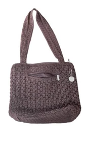 The Sak Handbag Women Medium Brown Crochet Knit Weave Lined Shoulder Bag - Picture 1 of 3