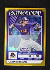 2022 Elite Extra Edition College Tickets Optic Gold #CTO-33 Gavin Williams 8/10