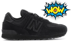NEW BALANCE LITTSLE KID'S PC574EVE 'TRIPLE BLACK' - Picture 1 of 7