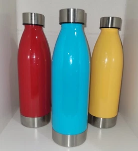 Mainstays 22oz Stainless Steel Cap Water Bottles 3 Pack - Picture 1 of 2