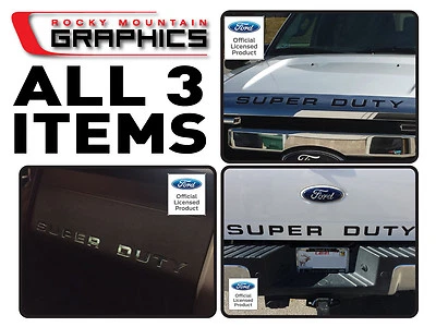 08-16 Ford Super Duty Parrilla Puerta Trasera Tablero Inserciones Letras Vinilo F-250 F-350 F-450 Foto 1 de 4