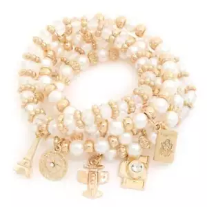 Damen Armband Gold Flugzeug Perlen Perlen - Bild 1 von 3