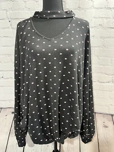 Camicetta blu Como TG 3X donna manica lunga girocollo attorcigliato davanti - Foto 1 di 6