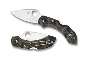 Cuchillo de bolsillo Spyderco DRAGONFLY 2 verde mango FRN C28 ZFPGR2 borde liso - Imagen 1 de 1