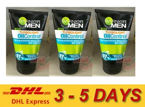 3 x Garnier Men Oil Control Icy Scrub Anti Blackheads Face Wash Cool Feel 100ml - Picture 1 of 4