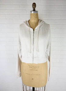 Nakedcashmere Zip Hoodie Sweatshirt Womens S Cotton Cashmere Blend Crop READ - Picture 1 of 17