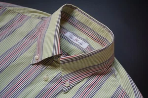 Hombre Carolina Herrera Camisa Rayas 17.5" 45cm Vestido Formal Negocios Top Informal - Imagen 1 de 17