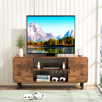 TV Stand for 55" TV, Entertainment Center with Storage Cabinets, Soft Hinge Door - Image 1 of 4