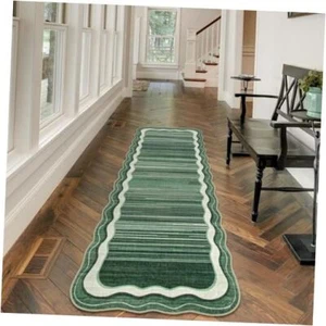 2x6 Washable Hallway Runner Rug,Kitchen Runner Rugs Non Skid 2' x 6' Green - Picture 1 of 7