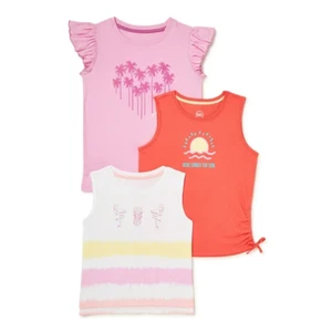 Wonder Nation Girls’ Fashion Tank Tops, 3-Pack, Small (6-6X) - Picture 1 of 6
