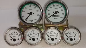 Smiths Replica Kit- Elec Temp + Oil + Fuel + Volt Gauge+Speedo+Tacho 85 mm - Picture 1 of 3