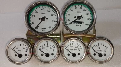 Smiths Replica Kit- Elec Temp + Oil + Fuel + Volt Gauge+Speedo+Tacho 85 mm - Image 1 of 3