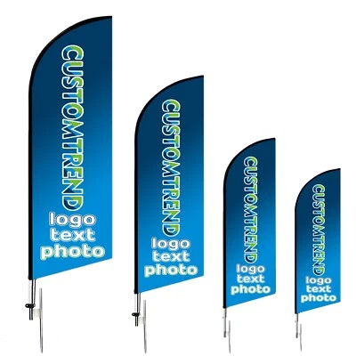 Custom Advertising Feather Flags Personalized Logo Text Swooper Flag Custom - Image 1 of 4