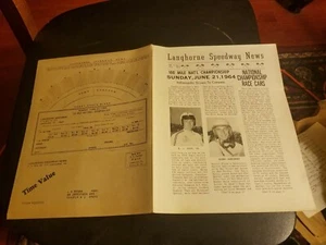 Langhorne Speedway News Vol. 13 No. Mailer 2 de junio de 1964 - Imagen 1 de 2