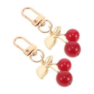 2 Pcs Portachiavi in ciliegio Per Le Donne Ciondoli Accessori Borse - Zdjęcie 1 z 12