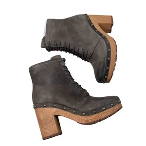 Kork-Ease Sherborn Platform Boots Womens Size 8 M Distressed Gray Leather NEW - Picture 1 of 7
