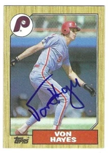 Autographed 1987 Topps VON HAYES Philadelphia Phillies card #666 w/ COA  - Picture 1 of 1