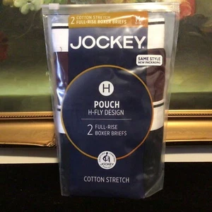 NWT Jockey Men's Cotton 2-pack Full Rise Pouch Boxer Brief Underwear M blk/pinot - Picture 1 of 4