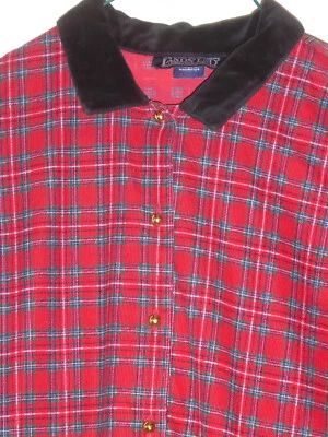 Girl's Land's End Long Sleeve Corduroy Red Plaid Christmas Dress Size 14 - Image 1 of 4