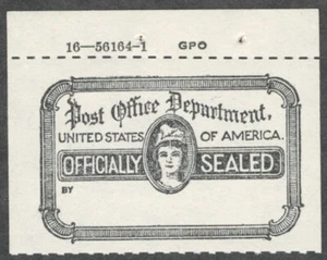 US. OX39. Etichetta USPS ufficialmente sigillata con margine di stampa. MNH. 1950(?) - Foto 1 di 2