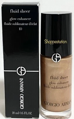 Giorgio Armani Fluid Sheer Glow Enhancer Shade 10 Full Size .6oz / 18ml - Image 1 of 4