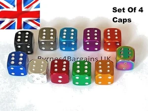 Tyre Valve Dust Caps Dice Bike Motorcycle Alloy X 4 UK Seller FITS ALL CARS - Picture 1 of 16
