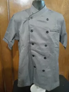 Abrigo HAPPY CHEF-Essential Abrigo de Chef Ligero Estilo #514 (XS-GRIS) - Imagen 1 de 3