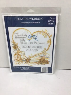 Imaginating 2697K SEASIDE WEDDING TO BE LOVED Criss Stitch kit Seashells 2697K - Image 1 of 2