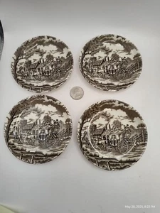 Royal Mail Fine Staffordshire Eisenstein 4er Set England 4 1/2" kleine Teller - Bild 1 von 8