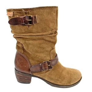 PIKOLINOS Le Mans Brown Suede Leather Slouch Mid Calf Boots 37 EU / 6.5 - 7 US - Picture 1 of 11