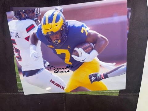DONOVAN EDWARDS  signed MICHIGAN WOLVERINES  FOOTBALL 8x10 photo 1B Cover