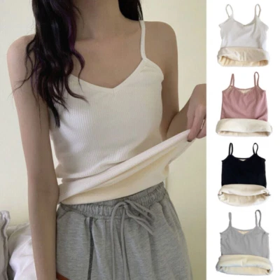 Simple Mujeres Informal Delgado Color Puro Cuello en V Chaleco Tirantes Forro de Vellón Chaleco Cálido Foto 1 de 4