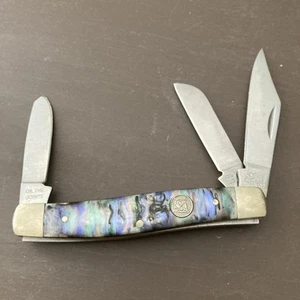 Owl Head OH-SMP Knife, Imitation Abalone Handles - Picture 1 of 7