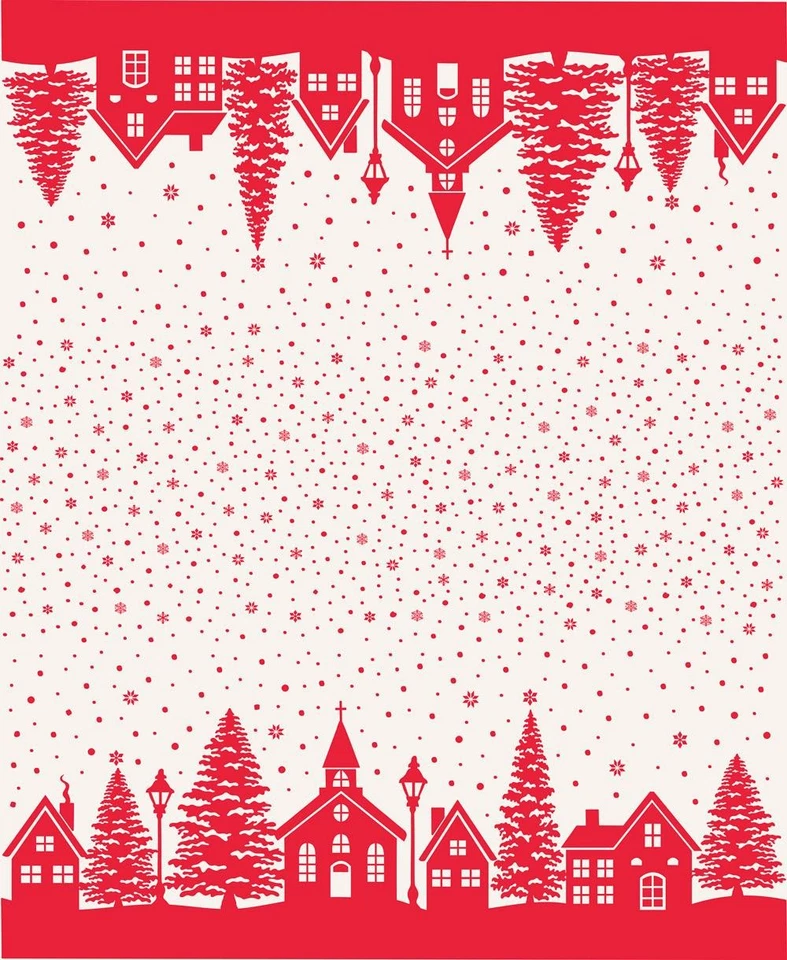 Telas de moda Buon Natale con estampado de bordes y higueras por tamaño x 43 Foto 1 de 1