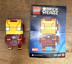 LEGO BRICKHEADZ Iron Man 41590, Complete, Includes Instructions, Genuine