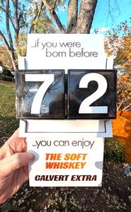 Vintage CALVERT EXTRA SOFT WHISKEY Legal ID AGE Alcohol Drinking Bar Sign 11.25" - Picture 1 of 8