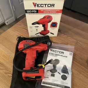 Vector 120 PSI Luftkompressor 12 V kabelgebundener Gasgenerator mit digitalem Messgerät (rot) - Bild 1 von 6