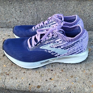 Brooks Ricochet Woman's Size 6.5 Purple Lilac Navy Running Sneakers Shoes - Picture 1 of 12