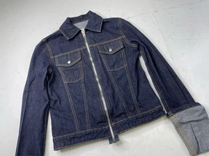 Helmut Lang Men's XS Re-Edition Denim Jacket Moto Crop Cuffed Sleeves Jean - Picture 1 of 8