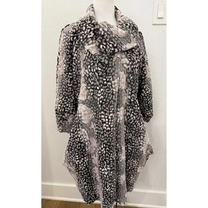 Joseph Ribkoff Coat Jacket Pockets Black White Animal Print Sequin Size 8 - Picture 1 of 8