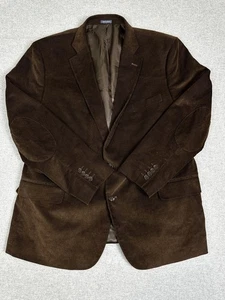 Blazer Stafford Hombres 52 Reg Chocolate Marrón Pana Calce Clásico Parches en el Codo - Imagen 1 de 14