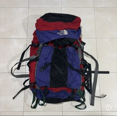 Mochila The North Face de Colección Años 90 Roja Púrpura Grande Escalada Caminata Campamento al Aire Libre Foto 1 de 4
