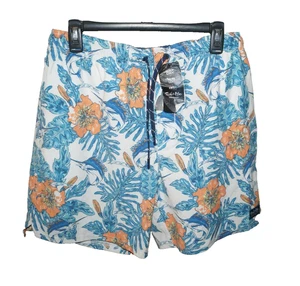 NEW Salt Life Live Salty SLX-QD Tropic Bathing Suit Trunks Swordfish Fish Floral - Picture 1 of 6