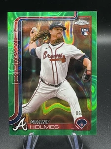 2025 Topps Chrome - Grant Holmes #169 Green Wave Refractor RC /99 - Picture 1 of 2